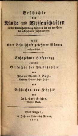 Geschichte der Physik seit der Wiederherstellung der Künste und Wissenschaften bis auf die neuesten Zeiten, 5
