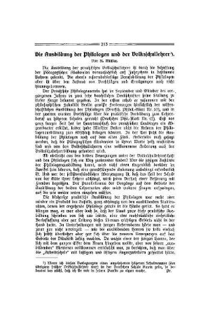 Die Ausbildung der Philologen und der Volksschullehrer