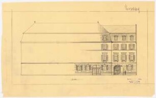 Hotel »Zur Traube«, Darmstadt Umbau: Fassadenteilansicht, 1:100