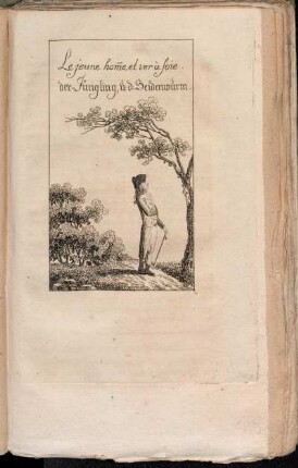 Le jeune homme, et ver à soie. = der Jüngling u. d. Seidenwurm.