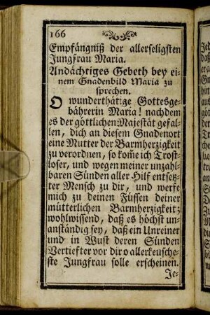 Andächtiges Gebeth bey einem Gnadenbild Maria zu sprechen.