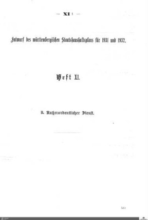 Staatshaushaltsplan 1931-1932, Heft 11