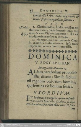Dominica V. Post Epiphan:
