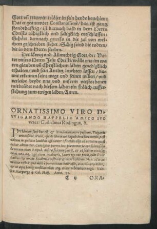 Ornatissimo Viro D. Wigando Happelio ...