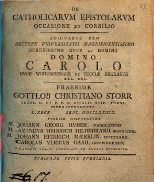 De Catholicarum Epistolarum occasione et consilio