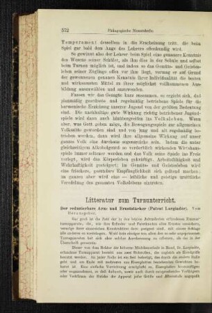 Litteratur zum Turnunterricht