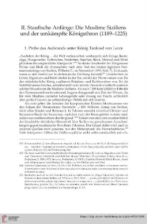 II. Staufische Anfänge: Die Muslime Siziliens und der umkämpfte Königsthron (1189–1225)