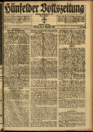 Zweite Ausgabe vom Samstag, den 13. Dezember 1919.