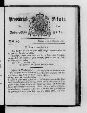 Num. 49, Ausgabe vom 5. Dezember 1821