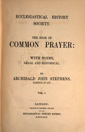 The Book of Common Prayer : with Notes, legal and historical, 1