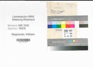 Entnazifizierung Wilhelm Magdowski , geb. (Polizist)