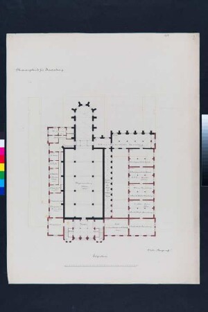 Wettbewerbszeichnung für den Neubau des Herzoglichen Museums in Braunschweig (Erdgeschoss)
