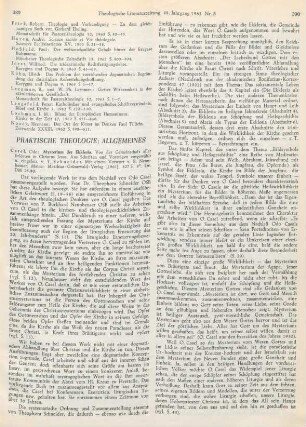 389-391 [Rezension] Casel, Odo, Mysterium der Ekklesia