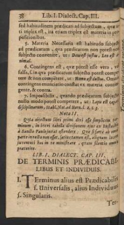 Cap. III. De Terminis Praedicabilibus Et Individuis.
