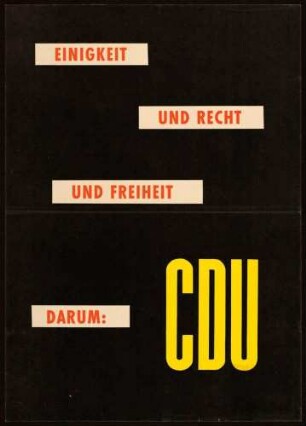 CDU - Christlich Demokratische Union, Landtagswahl 1960