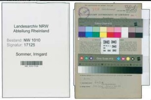 Entnazifizierung Irmgard Sommer , geb. 23.07.1911 (Saengerin)