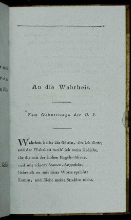 An die Wahrheit. - Tod.