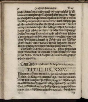 Vom Aydt Dandorum & Respondendorum. Titulus XXIV.