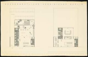Verwaltungsgebäude Kassenärtzliche Vereinigung, Wettbewerb, Bismarckstraße, Berlin-Charlottenburg: Erdgeschossgrundriss, 1.Obergeschoss 1:100