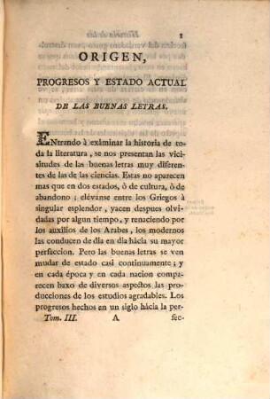 Origen, Progresos Y Estado Actual De Toda La Literatura, 3