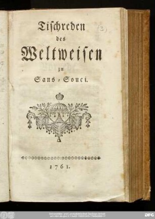 Tischreden des Weltweisen von Sans-Souci