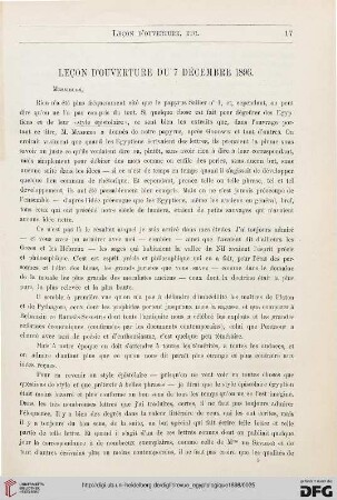 8: Leçon d'ouverture du 7 décembre 1896