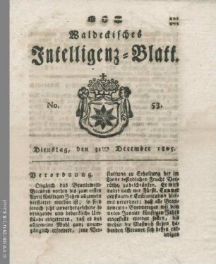 No. 53, Dienstag, den 31ten December 1805