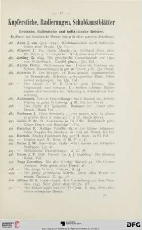 Kupferstiche, Radierungen und Schabkunstblätter (Nr. 481-1383)