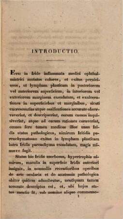 De iridoncosi : diss. inaug. opthalmologica ; c. tab. aeri incisa