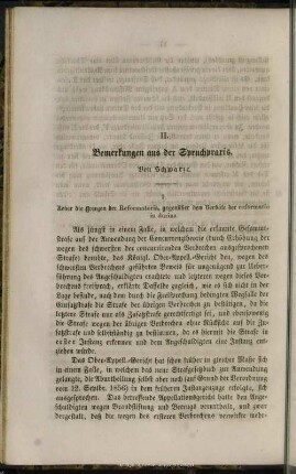 II. Bemerkungen aus der Spruchpraxis