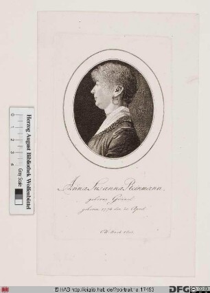 Bildnis Anna Susanna Reinmann, geb. Greinel