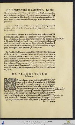 De Veneratione et Invocatione sanctorum