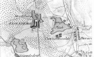 Moritzburg. Ausschnitt aus: Situationskarten von den Kriegsschauplätzen des 7jährigen Krieges, Bl. 4 Dresden-Schandau, 1805 (Sign.: VIII 57)