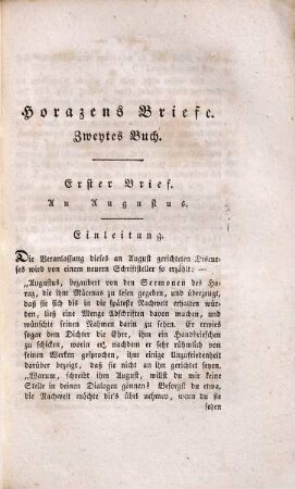 Horazens Briefe, 2