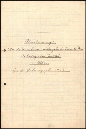 Abrechnung 1913