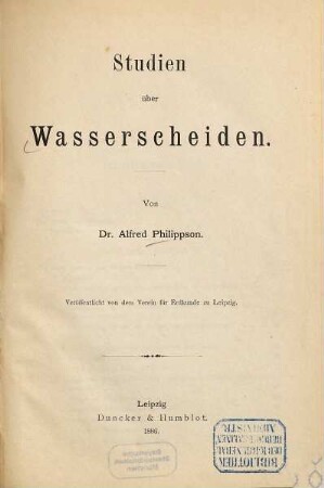 Studien über Wasserscheiden