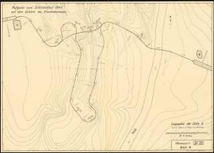 Behelfsmäßige Wiederherstellung einer kriegszerstörten Gebirgs-Eisenbahn Schinkelwettbewerb 1941: Lageplan (2. Variante) 1:10000