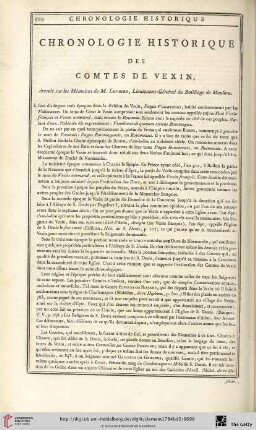 Chronologie historique des comtes de Vexin