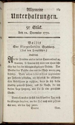 97 Stück. den 12. December 1770.