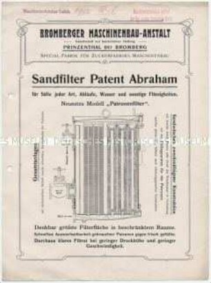 Sandfilter für Säfte jeder Art, Abläufe, Wasser und für sonstige Flüssigkeiten