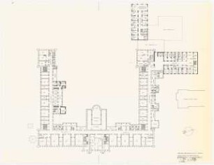 Evangelisches Diakonissenkrankenhaus Bethanien, Berlin-Kreuzberg Umbau. Hauptgebäude: Zielplanung 1. Obergeschoss 1:200 (Lichtpause von Inv.Nr. 36460)