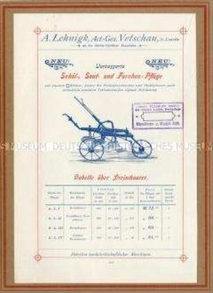 Schäl-, Saat- und Furchen-Pflüge