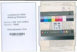 Entnazifizierung Emil Dabringhausen , geb. 00.00.0000 ()