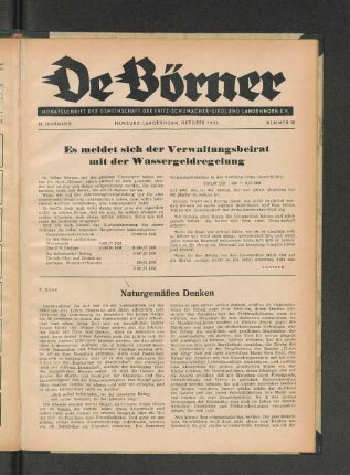 Es meldet sich der Verwaltungsbeirat mit der Wassergeldregelung