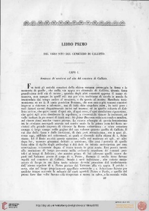 Libro I: Le cripte di Lucina del Cemetero di Callisto sulla Via Appia