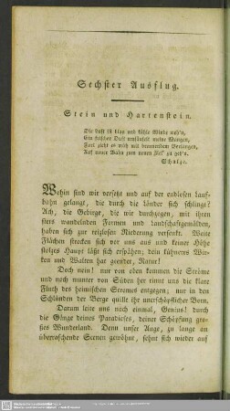 Sechster Ausflug. Stein und Hartenstein