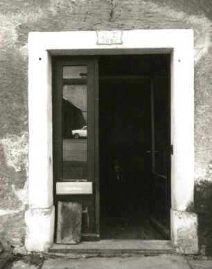 Pfaffroda-Dittmannsdorf, Dresdner Straße 62. Gehöft Nummer 34. Wohnstallhaus (bezeichnet 1850). Haustür