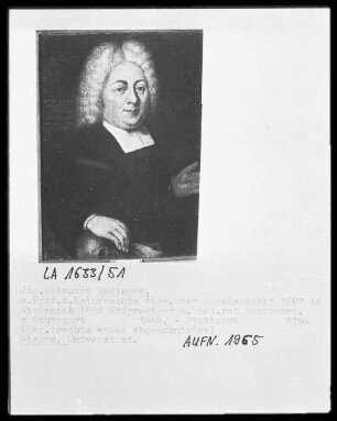 Bildnis des Giessener Universitätsprofessors Johann Reinhard Hedinger