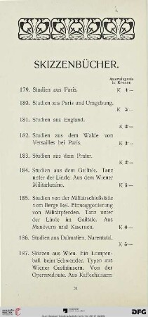 Skizzenbücher (Nr. 179-203)