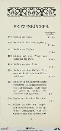Skizzenbücher (Nr. 179-203)